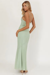 Vestido longo de um ombro só com fivela We Belong Together Mint