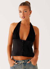 Top Halter de Fantasía - Negro