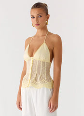 Top halter sin parar - Amarillo mantequilla