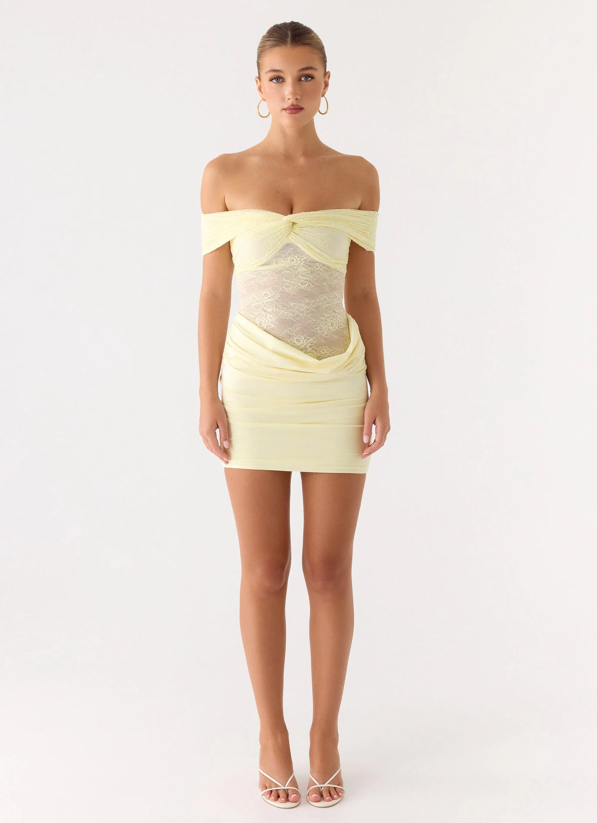 Minivestido con hombros descubiertos Either Way - Amarillo