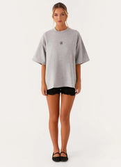 Camiseta Oversized Signature - Cinza