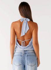 Top Charli con cuello - Azul