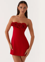Minivestido tomara que caia Patsie - Vermelho