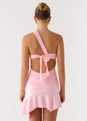 Minivestido Não É O Seu Fã com Recortes - Rosa