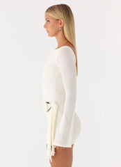 Minivestido envelope de manga comprida Niella - Off-white