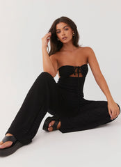 Jadey Waffle Pants - Negro