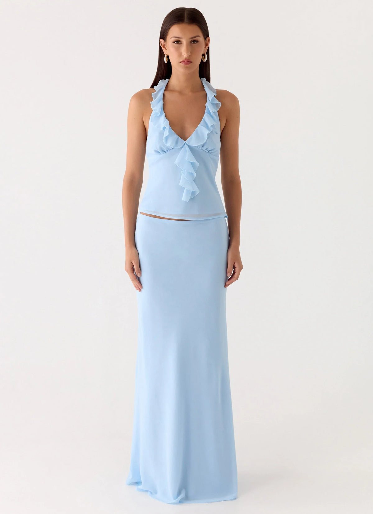 Falda Larga de Gasa Star Girl - Azul