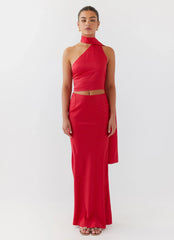 Top de satén Josefina - Rojo intenso