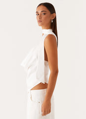 Top Halter Nina con Pañuelo - Blanco