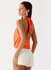 Top Halter Espalda Abierta - Naranja