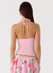 Top Halter 'Roll Out' - Rosa Pétalo