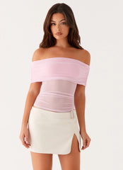 Top sin hombros Nelly - Rosa