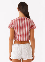 Blusa Pandora - Vichy Rojo