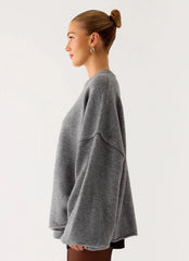 Suéter de Tricô Oversized Jack - Cinza