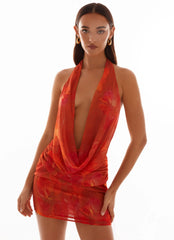 Minivestido Elysia Chiffon - Âmbar