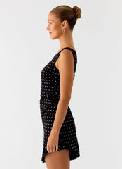 Minivestido Delirante - Lunares Negros
