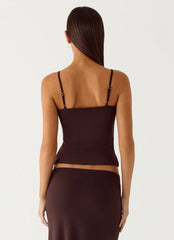 Top de tirantes Garrix Bead - Chocolate