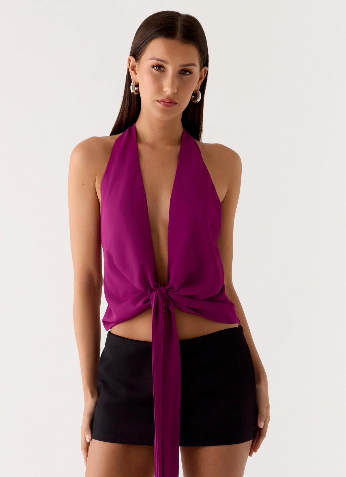 Top Halter Espalda Abierta - Granate