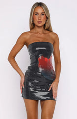Minivestido Make Up My Mind de Lantejoulas Escarlate da Meia-Noite