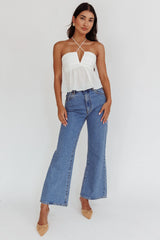 Top camisola halter Asiah blanquecino