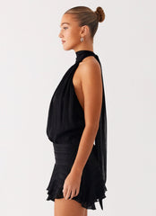 Minivestido de gasa Willow - Negro