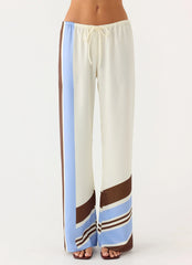 Pantalones de tiro bajo Deacon - Rayas moradas