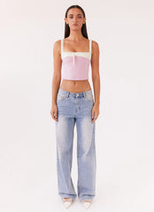 Top con escote corazón Ryder - Rosa