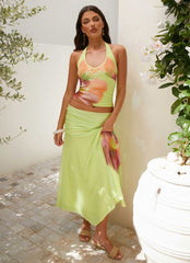 Top corto Bernie - Tropical verde