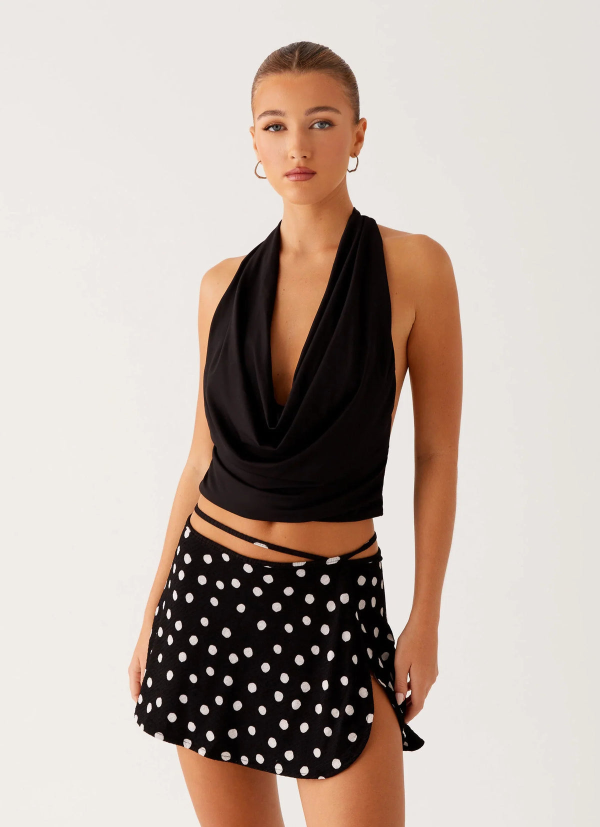 Top Ashi con cuello - Negro