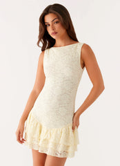 Minivestido con volantes Manuka - Amarillo