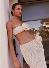 Top Bandeau de Croché Kelcie Rose - Marfil