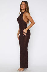 Vestido Longo Centro das Atenções Marrom
