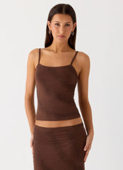 Sweet Sky Blusa con Cuentas - Chocolate
