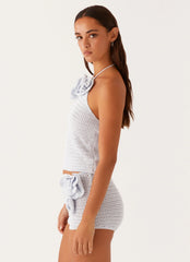 Top de ganchillo Maia Rose - Azul bebé