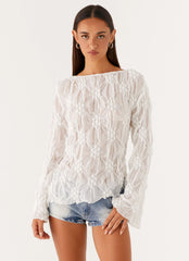 Blusa de manga longa Mia - Marfim
