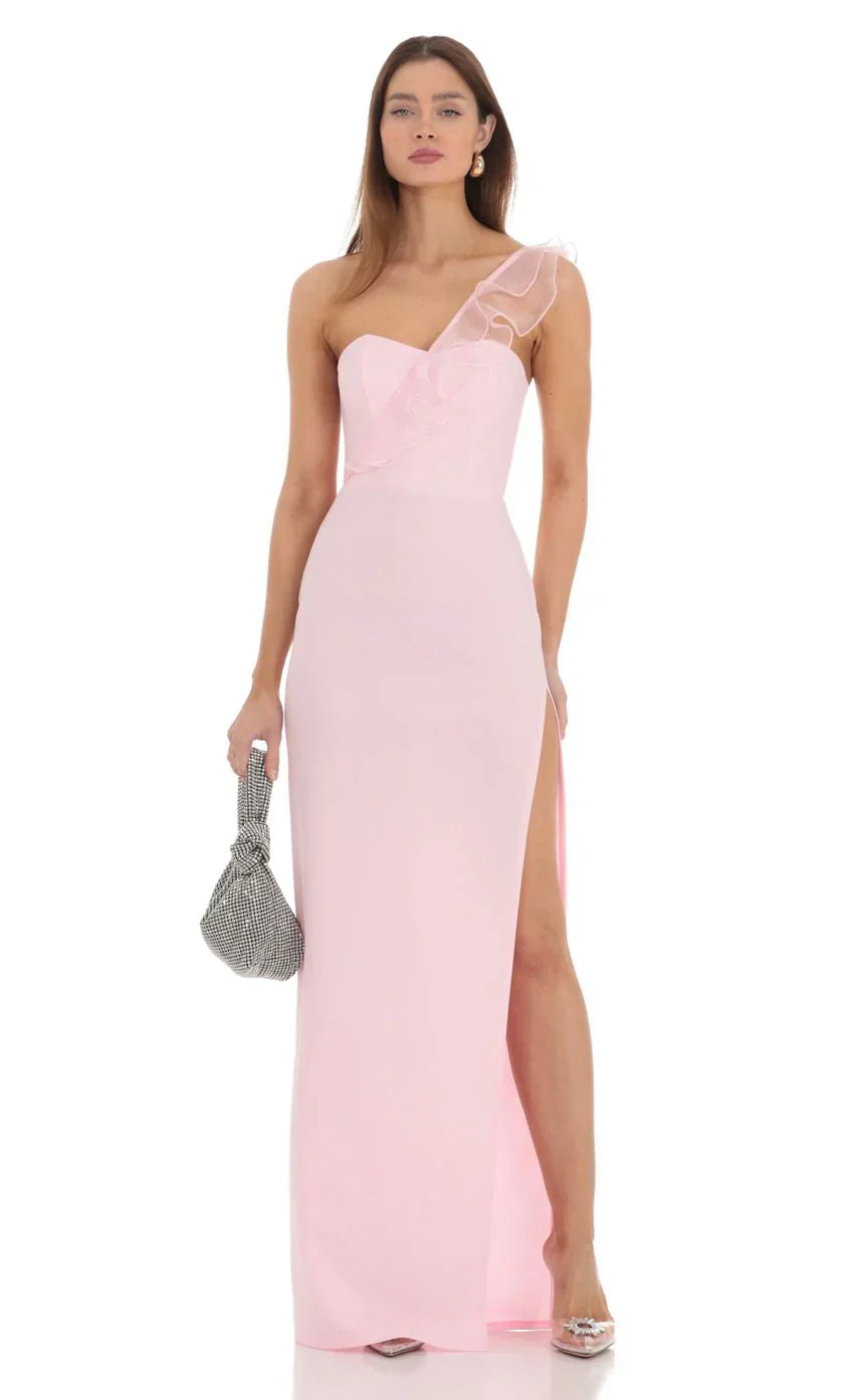 Vestido Corset de Um Ombro Só Rosa