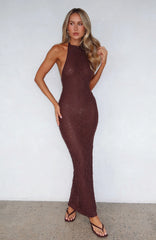 Vestido Longo Centro das Atenções Marrom