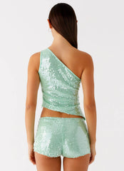 Blusa Travis com Lantejoulas - Verde-sálvia