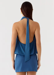 Minifalda Do It Again - Azul marino lavado