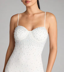 Minivestido Clarissa de pedrería y perlas