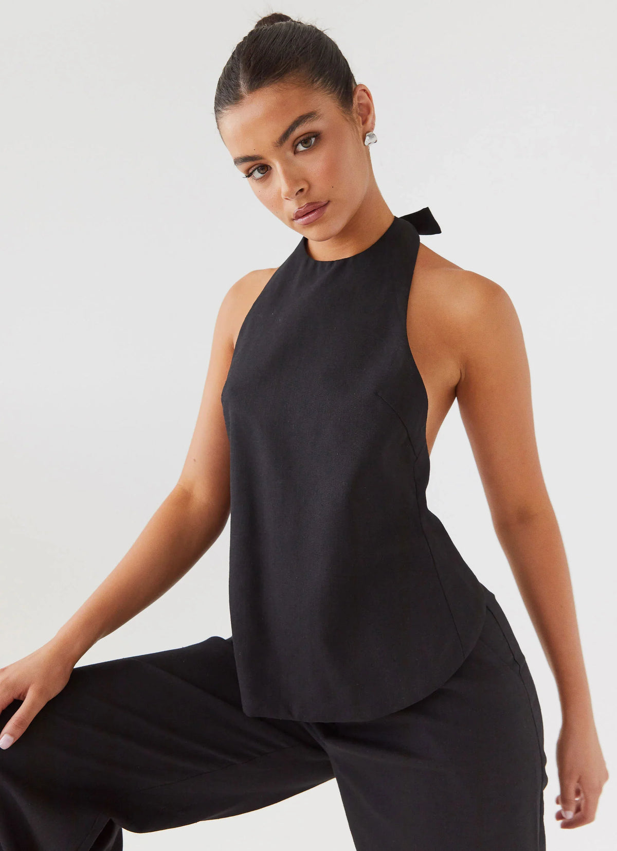 Top Delantal de Lino Heatwave - Negro