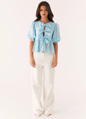 Top con nudo Western Wind - Azul