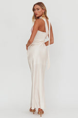 Vestido Maxi Halter Invertido Damsel Rosa Flor