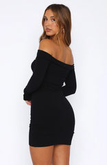 Vestido Curto Manga Longa Don't Tempt Me Preto