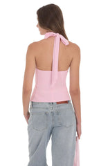 Blusa Rosa com Recortes Florais