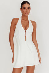 Minivestido Elisabet Gola Halter Off White