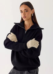Guantes de punto Stormy Weather - Crema