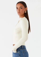 Blusa de Tricô Manga Longa Tilly - Creme