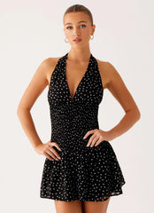Minivestido Holden - Lunares negros