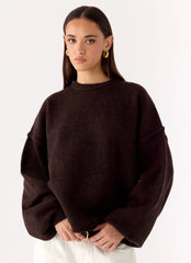 Suéter Oversized Jack de Tricô - Chocolate